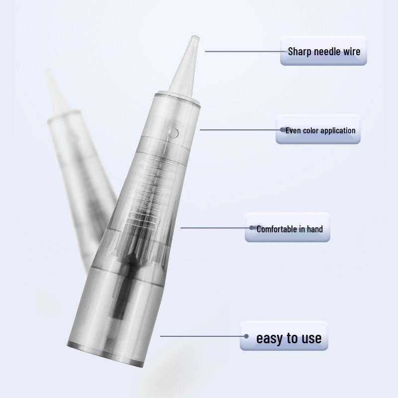 Disposable Tattoo Needle Holder with Integrated Single U-Shaped Screw-On Needle for Microblading, Eyebrow, Eyeliner, and Lip Tattooing