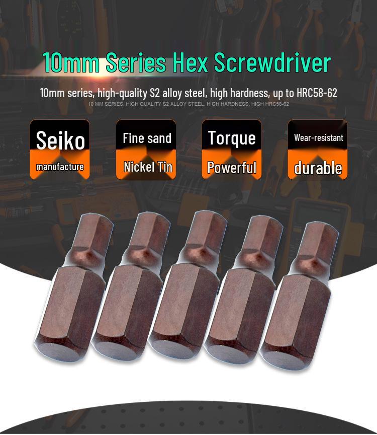 AiWeiboer 10mm x 30mm Hex Socket Screwdriver Set (10 pcs)