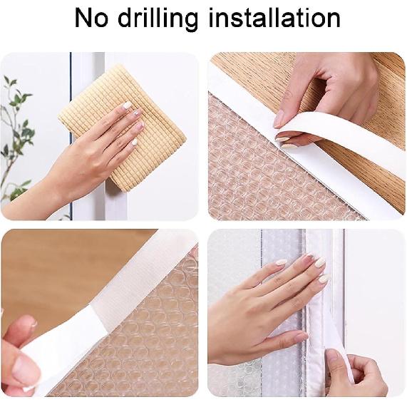 Weatherproofing Window Insulation Kit,Window Insulation Film for Winter,Window Thermal Cover Insulating Curtains,Waterproof,Windproof,Dust