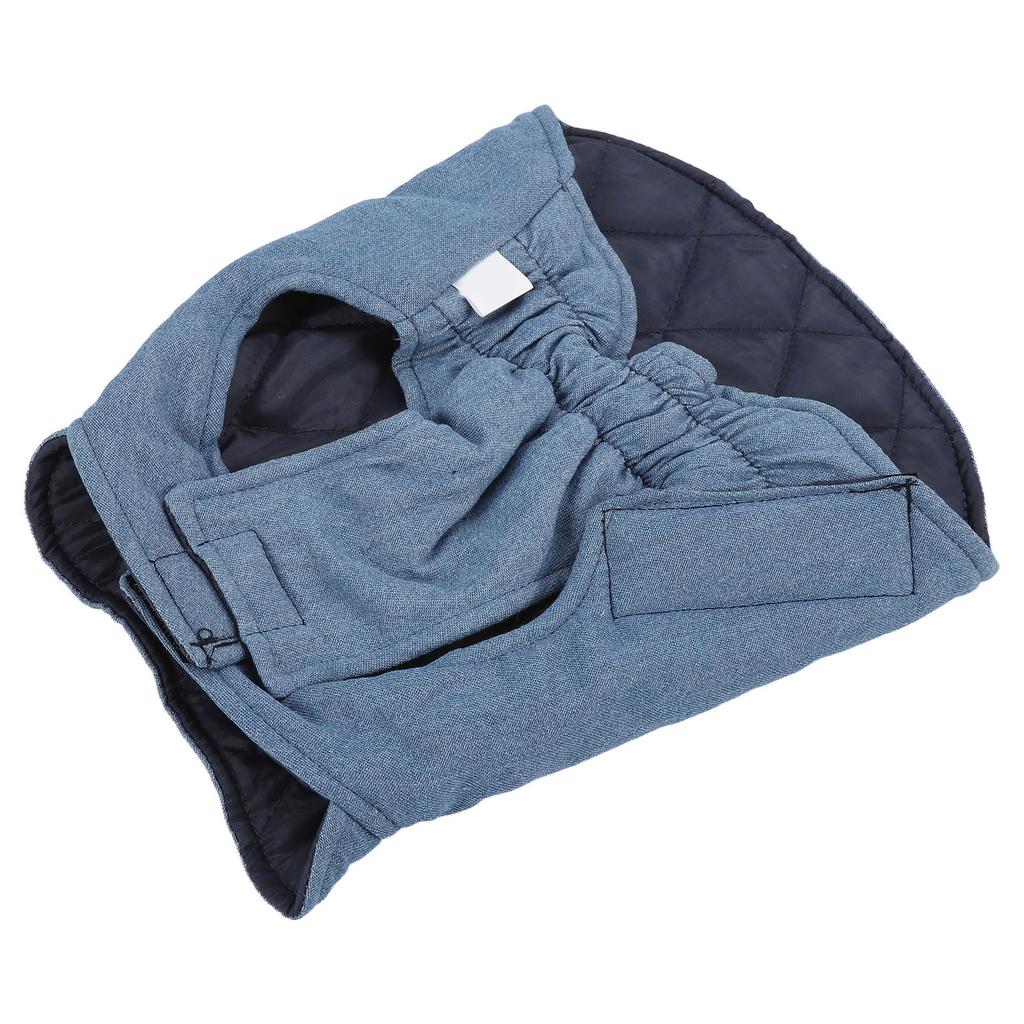 Dog Winter Vest Warm Polyester Cotton Padded Pet Sleeveless Coat for Chihuahua Poodles French Bulldog Pomeranian Denim