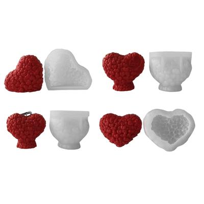 Heart Shape Candle Mold Silicone Mould for Candle Making DIY Fondant Aromatherapy Scented 3D Moulds Valentines Day Gifts