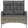 Vidaxl Rozkładana Ławka Ogrodowa, Poduszki, 107 Cm, Rattan Pe, Szara