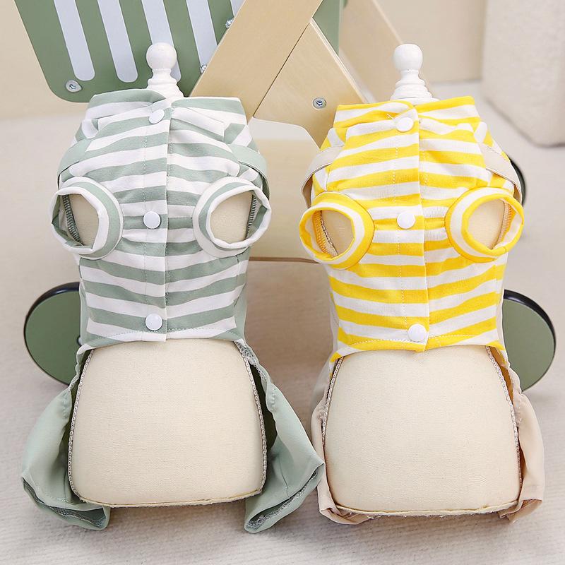 Pet Small Dog Dog Clothes Leash Spring and Autumn Summer New Overalls Four-legged Pants