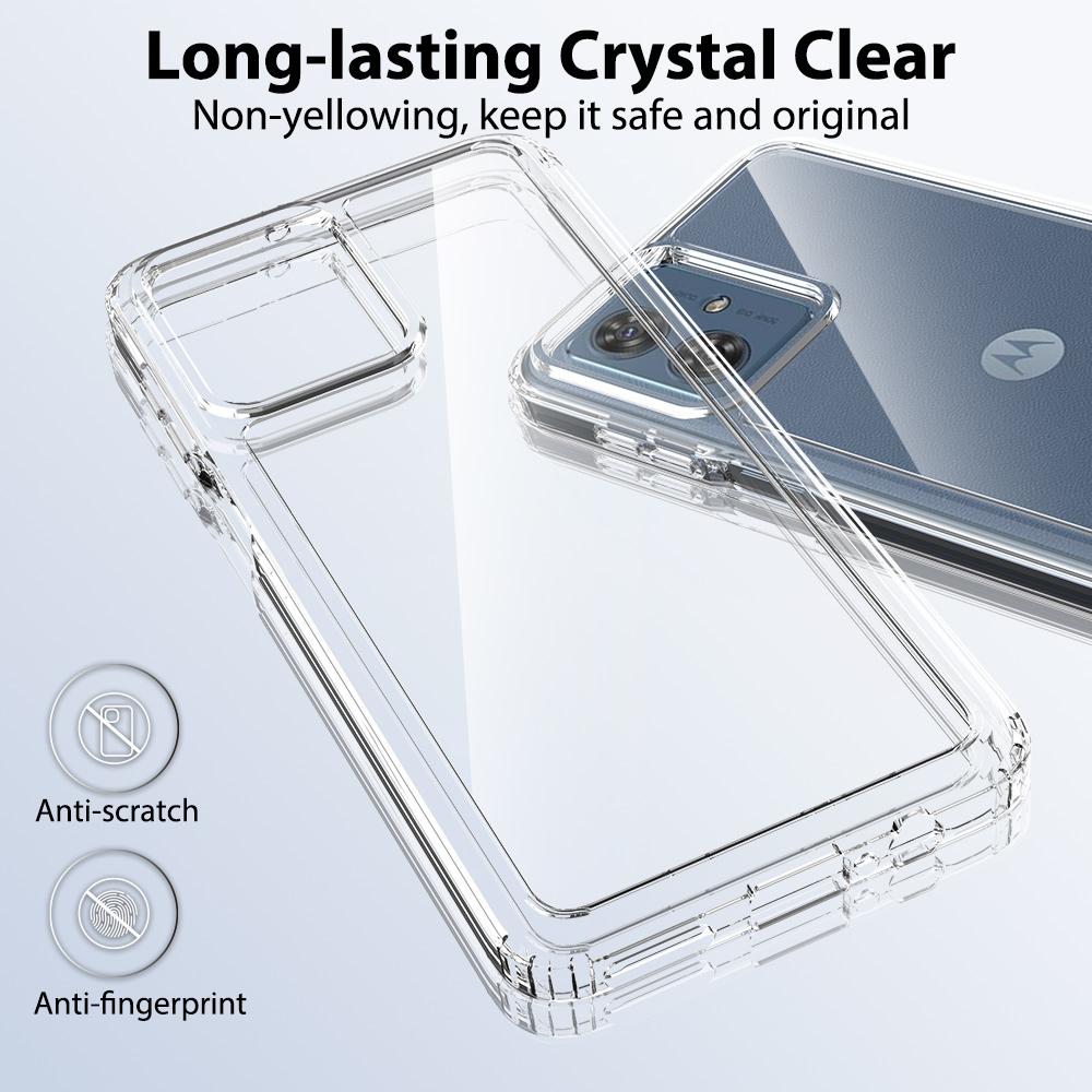 Shockproof Acrylic Clear Case For Motorola Moto G54 G84 G14 Transparent Hard Shell Soft Frame Back Cover for Moto Edge 40 Neo