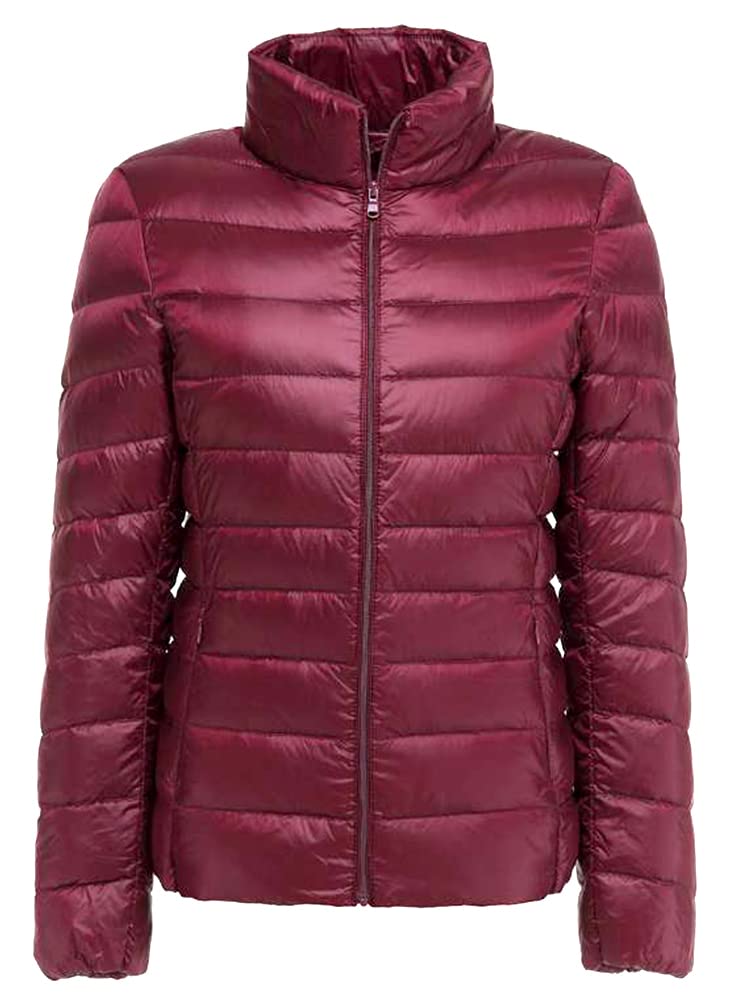 Wnodruke Ultralight Down WN004 Red Wine Women's Jacket, Lightweight, Warm, Compact, (JP, Alphabet, Small, Collar)