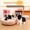 Realistic Border Collie Stuffed Plush Toy Soft Lifelike Dog Doll for Pet Play Companion Kids Christmas Gift
