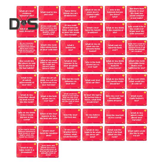 

50 шт./набор карточек для разговора родителей и детей, семейных вечеринок, построения отношений между родителями и детьми, интерактивная настольная игра «вопрос-ответ» 1pc