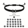 26 tähega Initial Heart Charms Käevõrud Käsitsi valmistatud reguleeritav AZ nimega punutud käevõrud Naistele Mehed Sõprus Ehted Kingitused