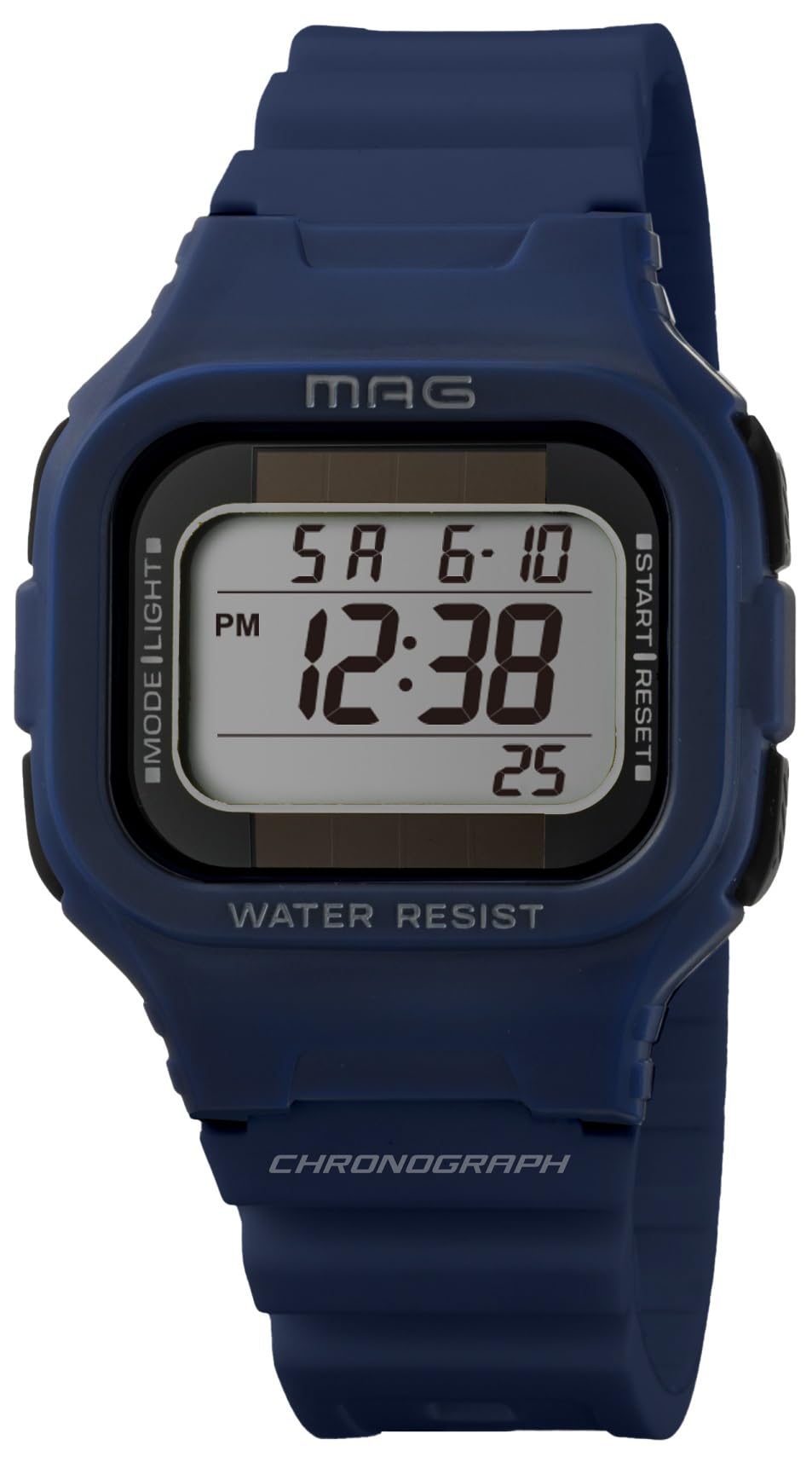 

MAG Watch Digital Solar Dual Power Waterproof Urethane Strap Slightly Small Can Be Used by Children MW-551A NB Navy