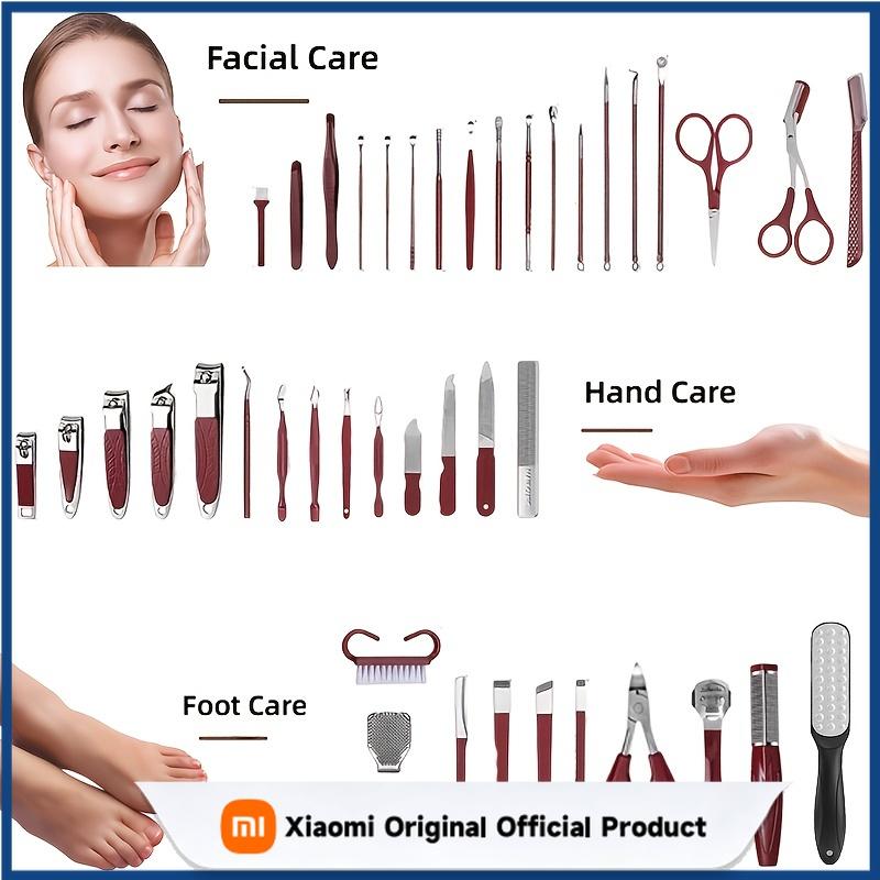 Xiaomi Set Professionnel de Coupe-ongles et Manucure/Pédicure 43 pièces avec Poignée Antidérapante Construction Robuste et Étui Portable