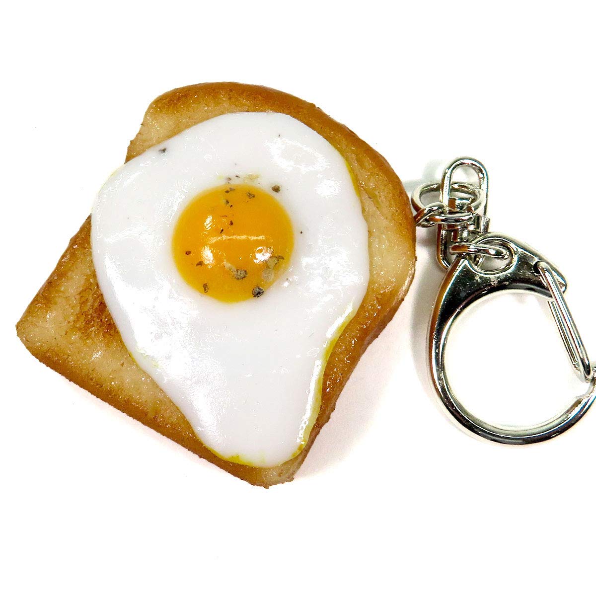 

stomach will rumble every time you look at Fried Egg Toast Food Sample Keychain Gift 269OK Coconut Accessories [Your it] - Cute, Funny, Souvenir, -