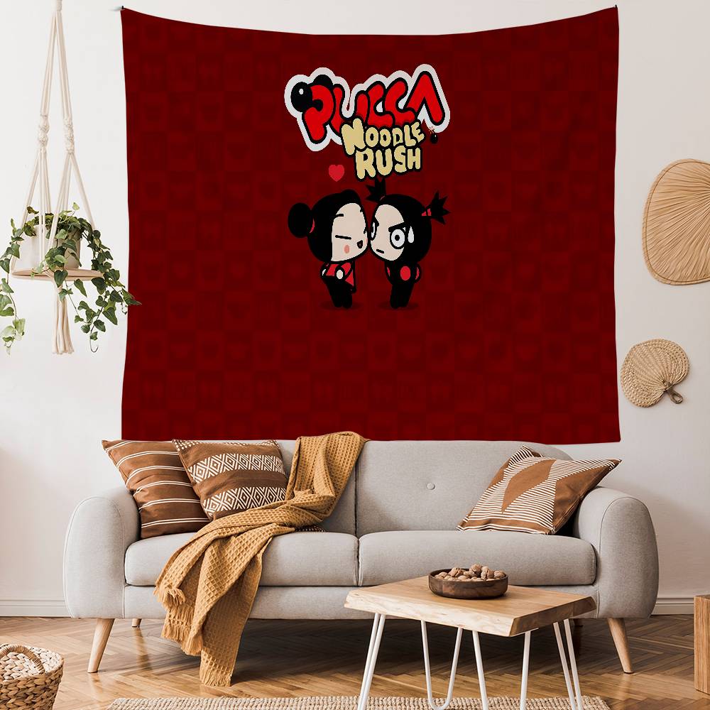 PPucca Cartoon Tapestry Art Science Fiction Room Home Decor Art Home Decor
