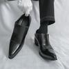 Fashion Business Men Formal Leather Shoes Black Brown Men One-foot Comfortable High-heeled Fashionable Leather Shoes Social Shoes Men