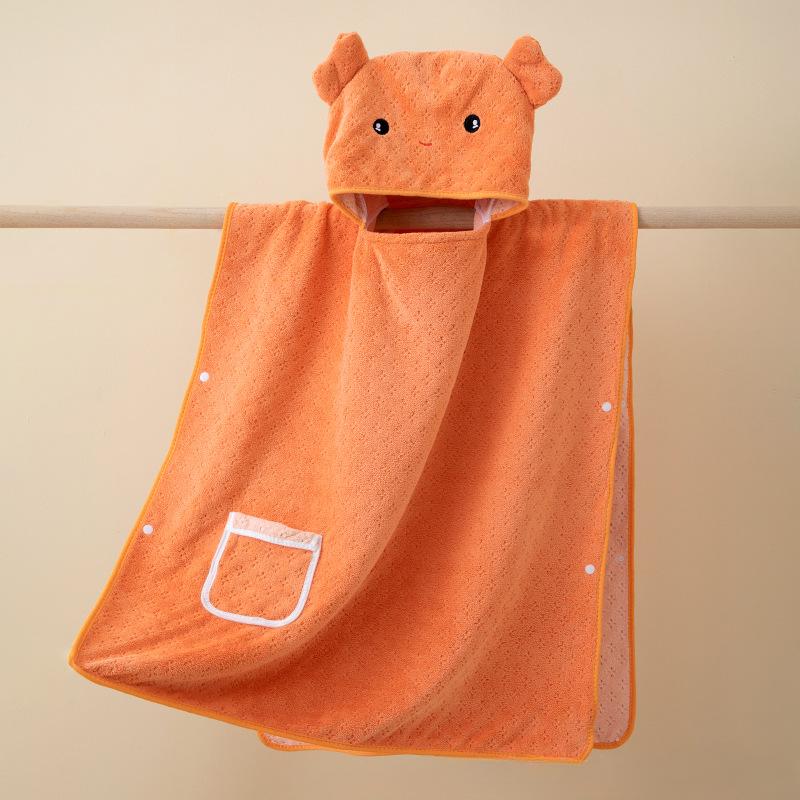 

Мультяшный детский банный халат для мальчиков и девочек, пижама, одежда для малышей, детский мягкий банный халат, ночная рубашка, коралловый флис, полотенце с капюшоном оранжевый