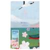 Hamamonyo Hand Towel with Cherry and Mount Fuji Blossoms, Five-Story Pagoda,