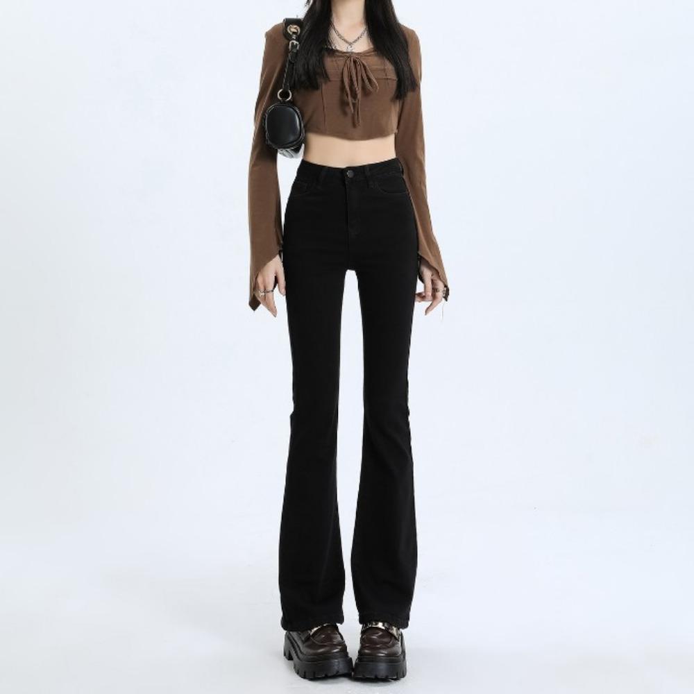 Spring High Waist Slim Stretch Retro Flared Pants