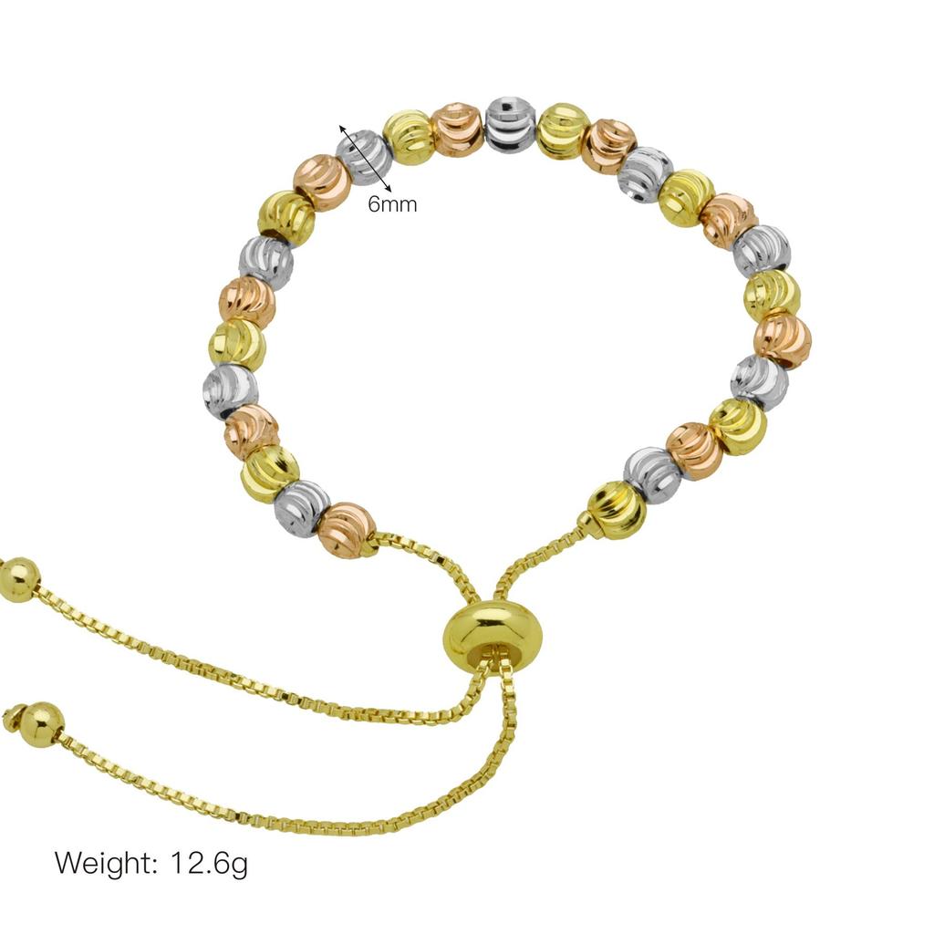 Trójkolorowy Mieszany i Dopasowany Okrągły Koralik Klips Perłowa Bransoletka Biżuteria Osobowościowa Damska