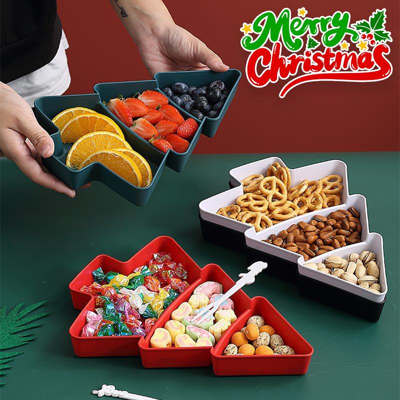 Christmas Tree Snack Tray 3 Tier Fruit Plate for Kitchen Dining Table Storage Organizer Serving Dish for Candy Dessert Party