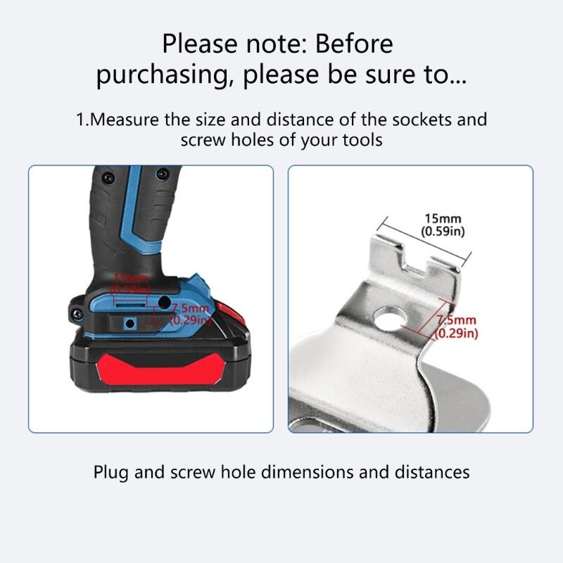 4Pcs Space Saving Metal Workshop Hook Electric Drill Belt Clip for Tool Storage In Garage or Workbench