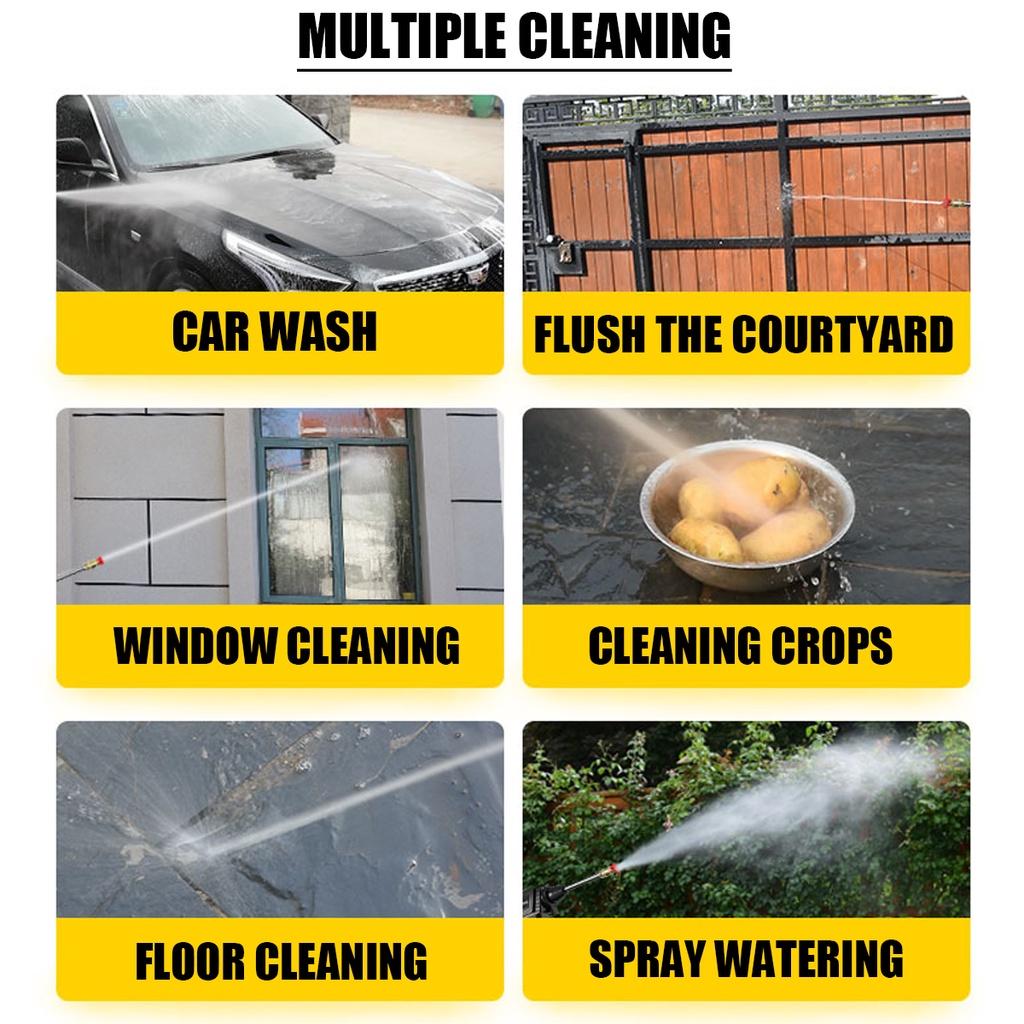 800W ABS + Stainless Steel Cordless Car Washer High Pressure Washer Spray Water Guns Cleaner Car Wash Pressure Water Nozzle Cleaning Machine Home