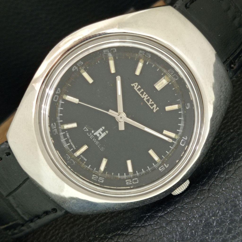 ALLWYN 6300A РУЧНОЙ ЗАВОД ИНДИЯ МУЖСКИЕ ВИНТАЖНЫЕ ОРИГИНАЛЬНЫЙ ЦИФЕРБЛАТ ЧАСЫ a706213-1