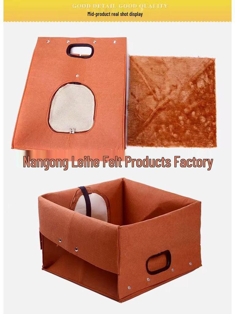 Multifunktionales tragbares Filz-Katzenbett: Waschbar, Faltbar, Warm und Bequem