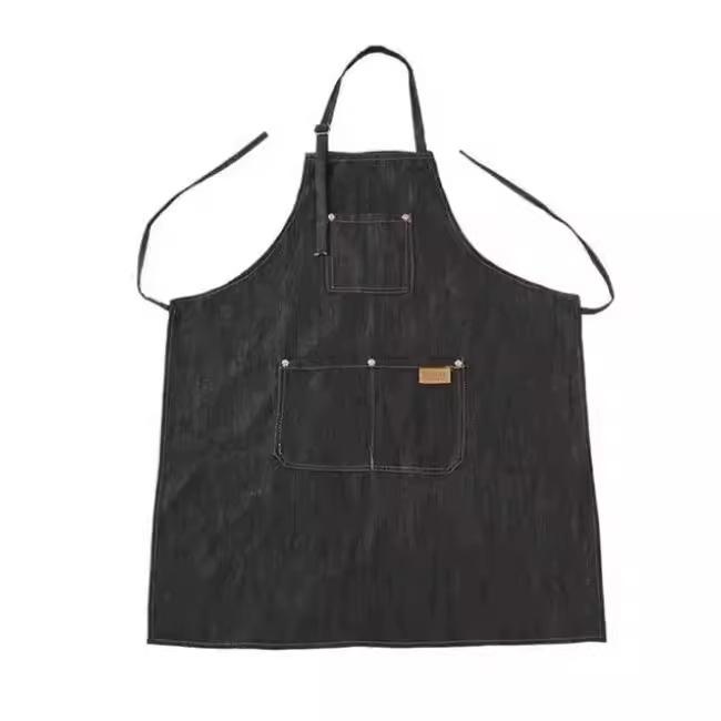 Grembiule di Jeans Abbigliamento da Lavoro per Salone Panno da Barbiere Cucina Cottura Grigliata Ristorante Bar Negozio Caffetterie Pasticceria Bellezza Unghie Uniforme