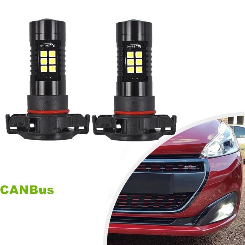 For Peugeot 208 12-19 2008 13-19 3008 09-16 207 09-12 Citroen C3 C4 2pcs/lot CANBus 21SMD PSX24W LED Daytime Running Light DRL