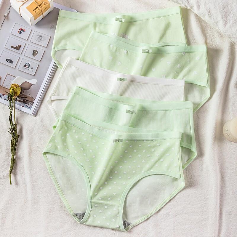 LANGSHA Women's Pure Cotton Breathable Triangle Briefs 5-Pack