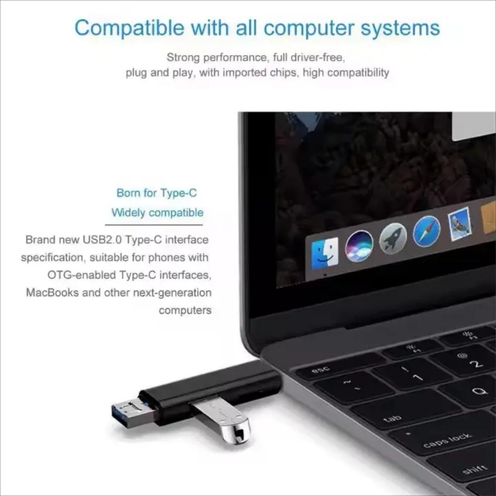 New 5 in 1 Multifunction USB 2.0 Type C USB Micro USB SD TF Memory Card Reader for Android Computer Dock OTG Type C Adapter 3