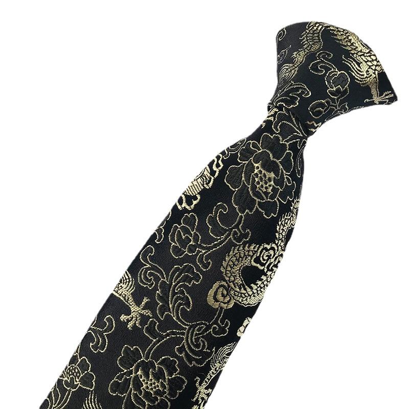 

Уютный мужской галстук для жениха, шафера, с рисунком китайского дракона, повседневный и модный, 146x8x3,5 см