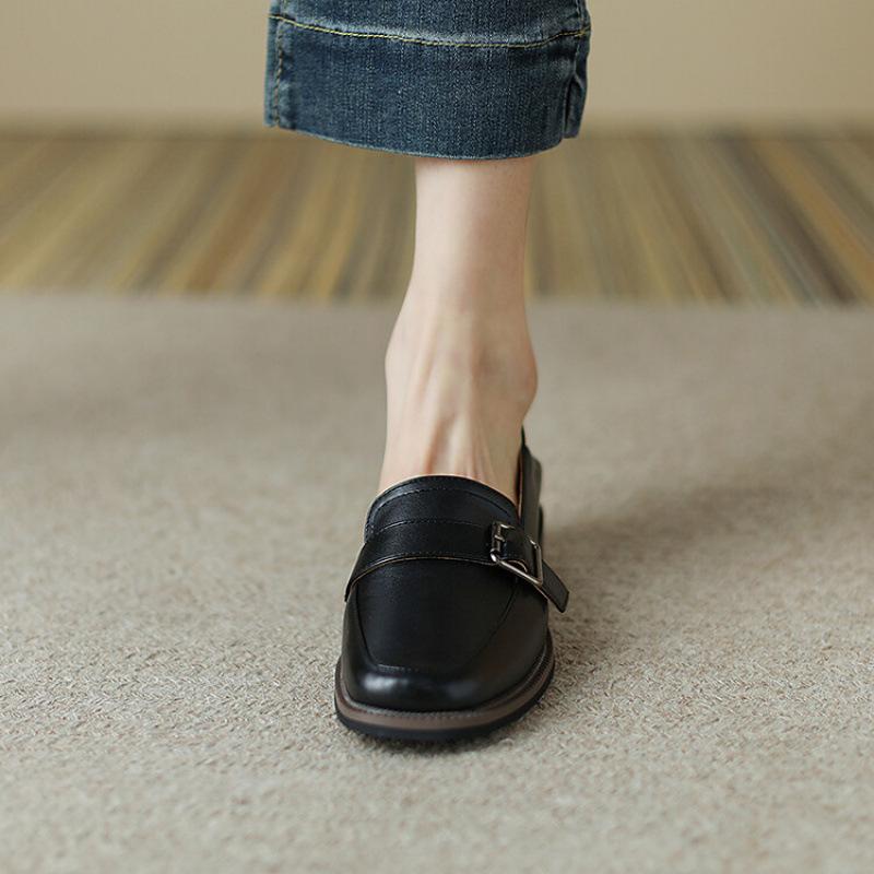 

New women s loafers casual light mouth round head solid color foot cover low heel large size shoes comfortable lazy shoes to wear in all seasons 39 чёрный