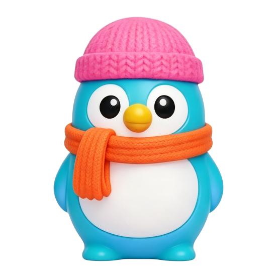 

Cartoon Penguin Stress Relief Toy Knitted Hat Scarf Penguin Squeeze Toy Anti-anxiety Soft Stress Ball Animal Desk Toy 1pc