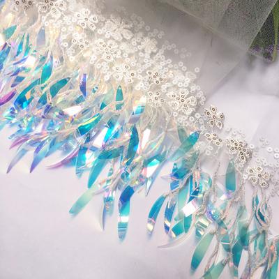 1 stocznia cekiny koronkowe szycie odzieży dodatki DIY Fringe Mesh Tassel haftowana wstążka wyroby krawieckie na imprezę taneczną