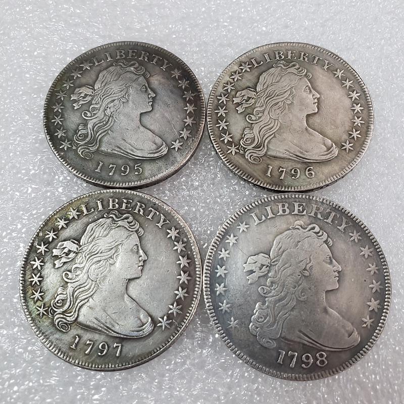 Antique US Half-Dime Coins (1795-1798) - Set of 4 Brass Commemoratives