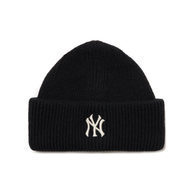 Акриловые шапки-бини MLB Унисекс Черные Модные 3ABNM0116-50BKS OS
