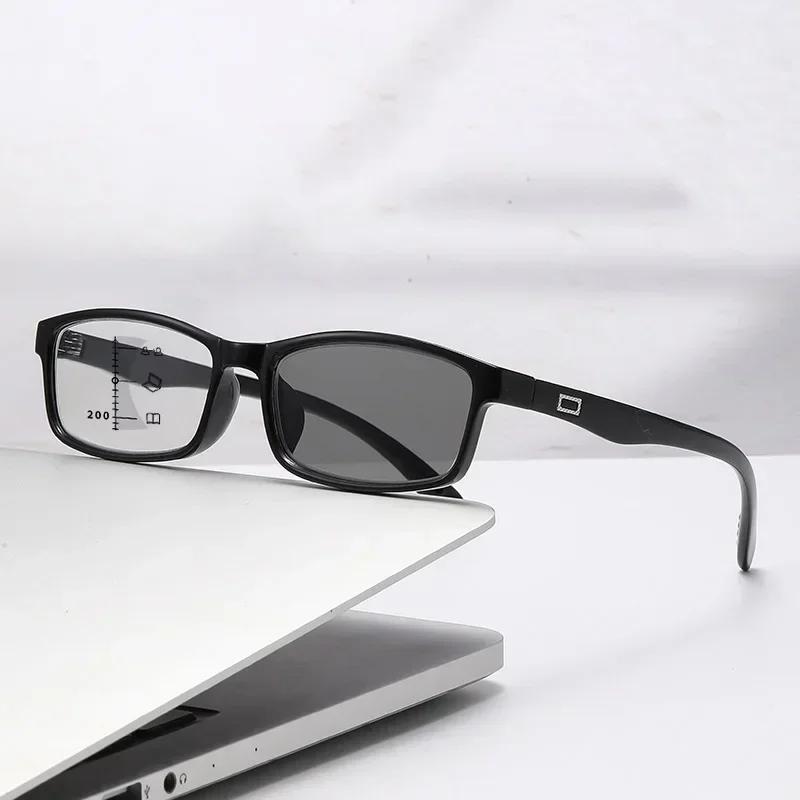 

Fashion Small Frame Multifocal Photochromic Reading Glasses Ultra-Light Anti-Blue Light Glasses Fashion Presbyopia Glasses 0