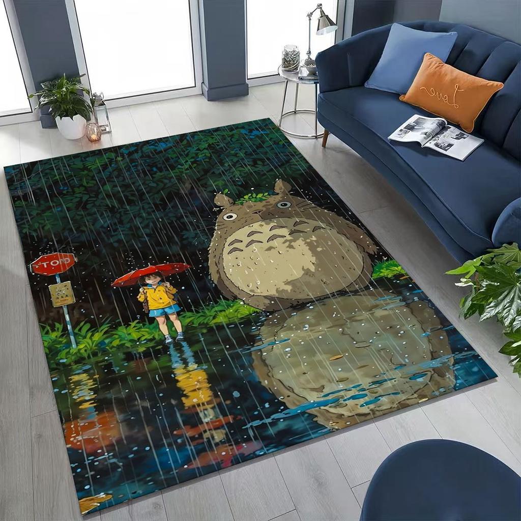Kawaii T-Totoros Cartoon Art Carpet Rug for Bedroom Living Room Sofa Home Doormat Decor,Large Kids play Non-slip Floor Mat