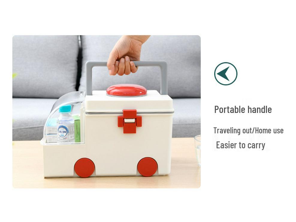 Large Portable Plastic Medicine Storage Box for Household Use