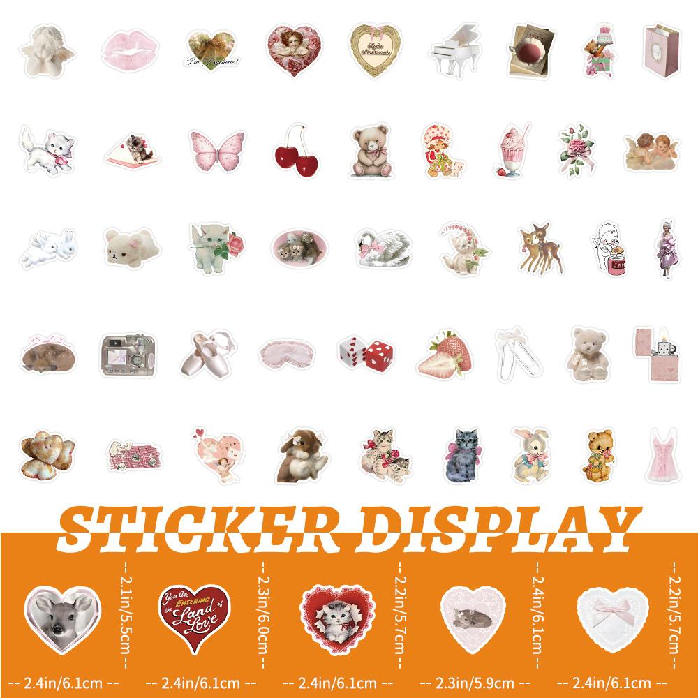 10/30/50pcs Cute Pink Coquette Aesthetic Stickers INS Style Graffiti Sticker Suitcase Guitar Laptop Kawaii Cartoon Decals Decor