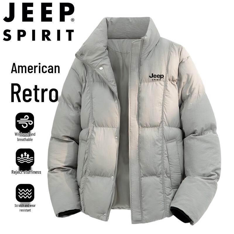 JEEP SPIRIT Men's Winter Stand-Collar Padded Jacket