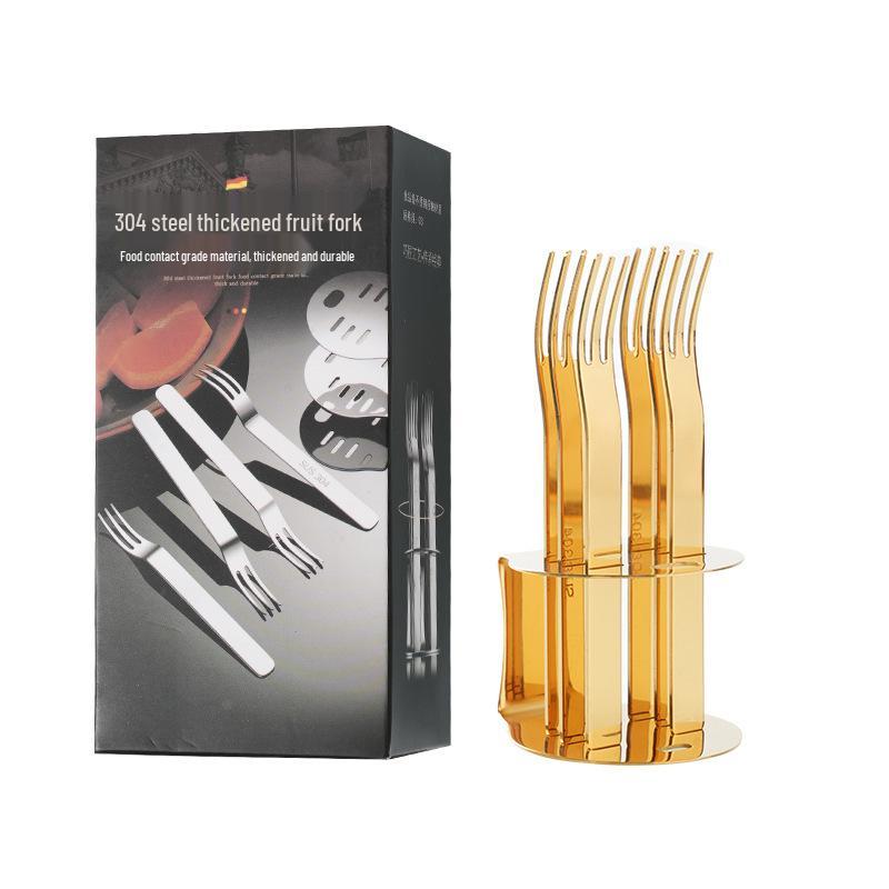 304 Stainless Steel Fork and Spoon Set with Swan Holder