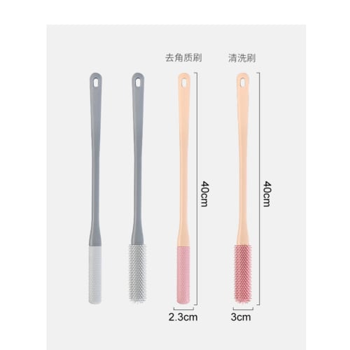 Fiegcit Foot Wash Brush, Toe Crevice Soft Rubber Cleaner, Foot Wash, Soft Brush, Exfoliating Brush, Foot Scrubber, Foot Polisher, Soft Bristles (Pink)