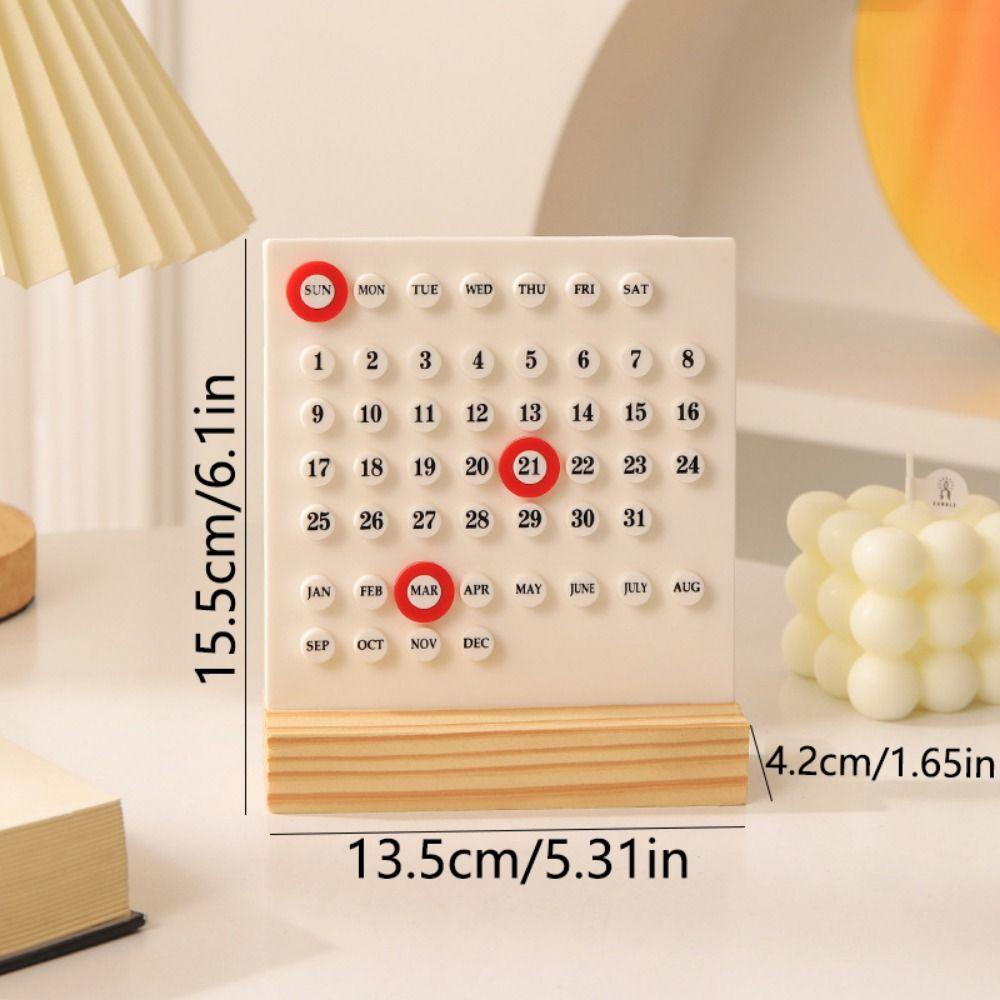 Holzbasis Holzschreibtischkalender Handgefertigter Acryl-Datumsplaner Acryl-DIY-Kalender Schreibtisch