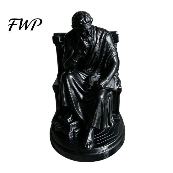 Easy Care Ornament Ornaments with Philosopher Shape Stable Base 3D Printed Sculpture Retro Entrance Hall Decor Literary Desktop Decoration for