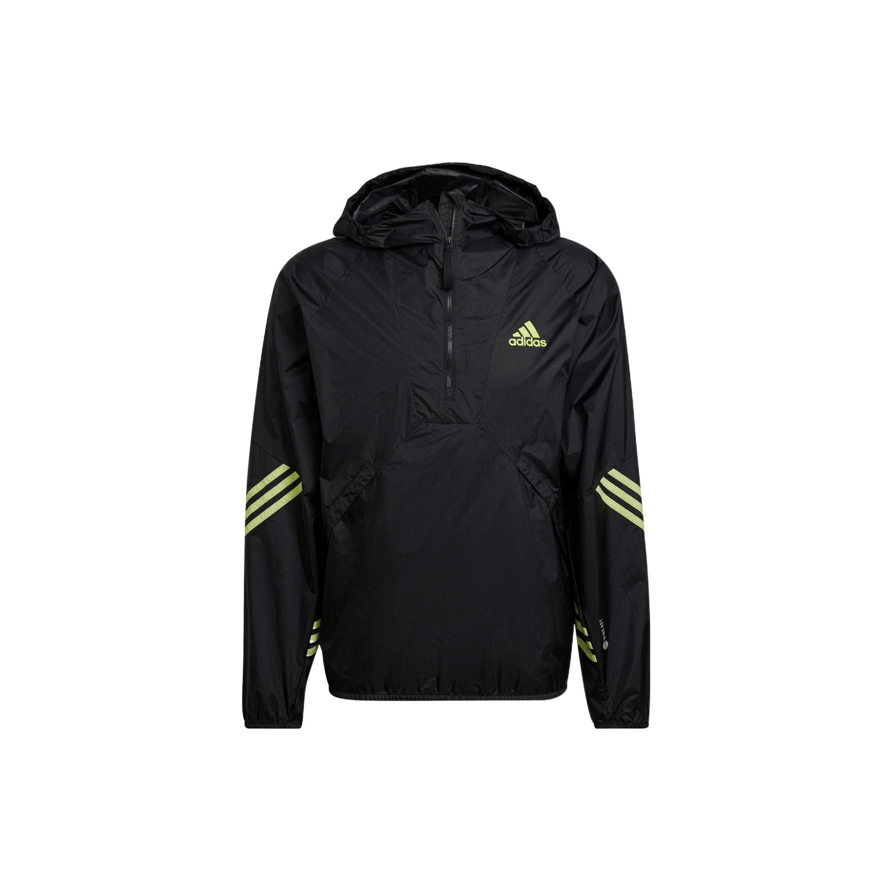 adidas Stripe Logo Sports Training Half Zipper Jacket Black Men s H65744 XS
