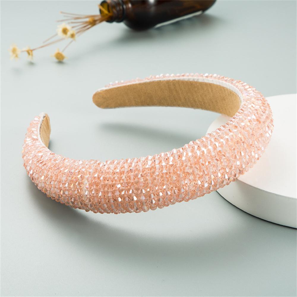Solid Crystal Beads Hairbands For Women Girls Hair Hoop Headwear Fashion Clolorful Handmade Headbands Female Hair Bands