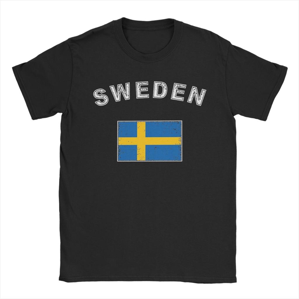 Sweden Swedish flag TShirt Beach Pure Cotton T Shirts For Unisexs Harajuku Casual Tshirt Short Sleeve Classic Clothes