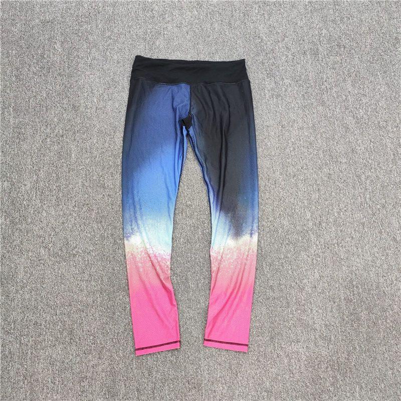

Women s Mid-Waist Asymmetrical Gradient Color Tight Sports Yoga Pants Tie-Dye Fashion Style Workout Pants Black and Blue + Rose Red Tie Dye S