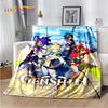 New Genshin Impact Character Solo Cartoon Game Soft Blanket,Soft Throw Blanket for Home Bedroom Bed Sofa Picnic Child Gift